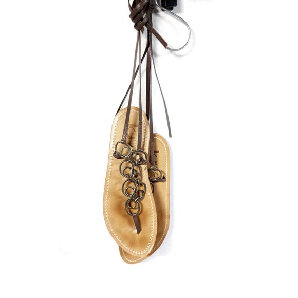 K. Jacques Sandals Chain Ankle Wrap Sandals - Picture 4 of 10